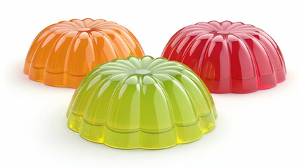 A set of 3D jelly shapes in PNG format with a transparent background.
