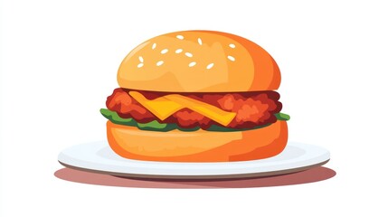 Juicy burger, plate, studio, food, menu