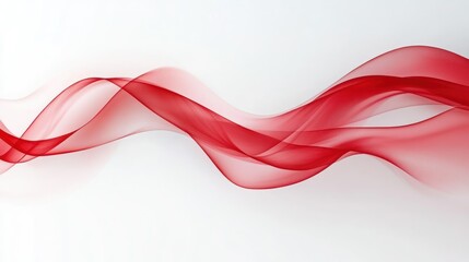 Red wave abstract design, white background
