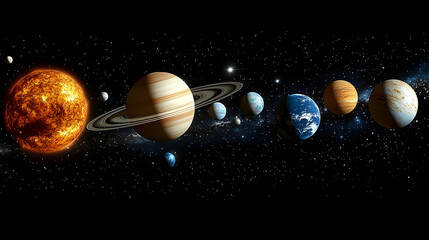 Naklejka premium Solar System Planets in Space (2)