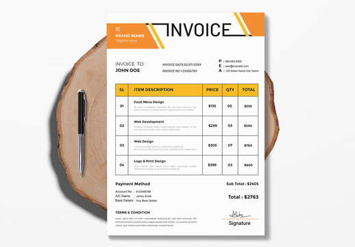 Clean Invoice Template Layout