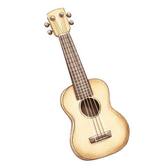 Fototapeta premium Detailed Illustration of a Ukulele with Natural Wood Grain and Smooth Finish for Musical Themes