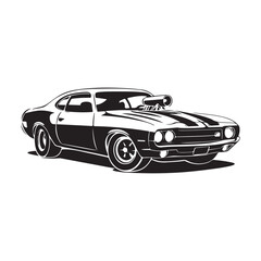 Naklejka premium vintage Car silhouette vector illustration