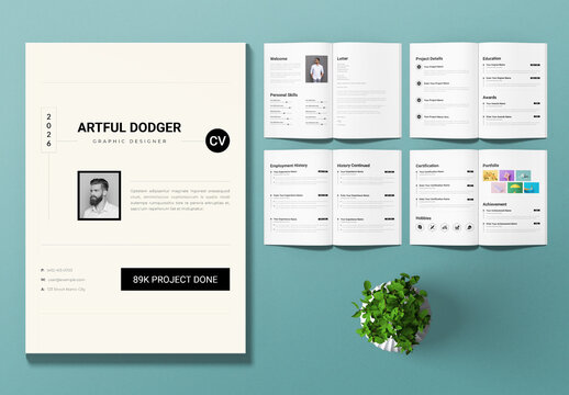 Resume Booklet Template Layout