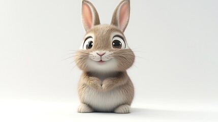Fototapeta premium Cute rabbit illustration digital art cartoon style white background