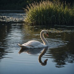Fototapeta premium swan on the lake