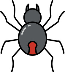 Redback spider line icon