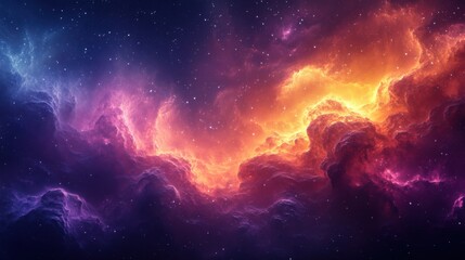 Obraz premium colorful galaxy background, vibrant nebulae, swirling cosmic clouds, radiant space hues, surreal starry sky