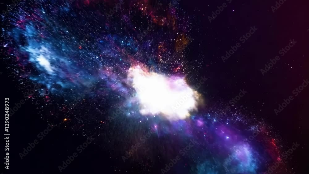 Canvas Prints a captivating exploration of galaxy formation in deep space showcases vibrant colors and intricate d