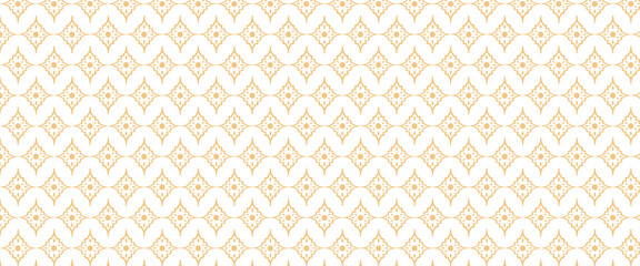 Islamic Seamless geometric pattern in authentic arabian Subtle simple white gold islamic design style, Collection of seamless ornamental white abstract islamic background with arabian pattern style.