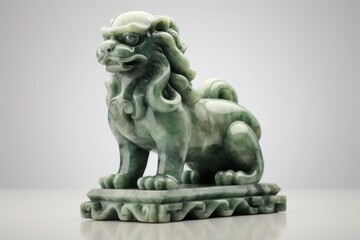 Fototapeta premium Elegant jade lion statue art
