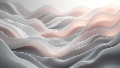 Obraz premium Abstract Waves in Gray and Peach Tones Soft Fabric Background