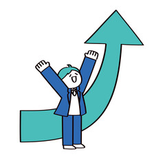 成長した学生のイラスト