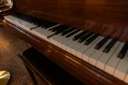 Black and white piano keys for music