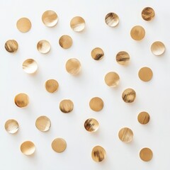 Gold foil circle confetti minimalist aluminium abstract.