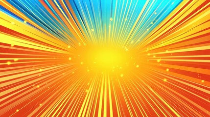 Obraz premium Vibrant Colorful Background with Radiating Stripes and Light Effects