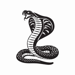 black cobra snake vector illustration white background.