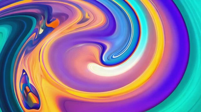 Vivid colors blend seamlessly to form artistic waves and shapes, captivating the observer with a stunning array of hues and movement that evoke creativity and joy.