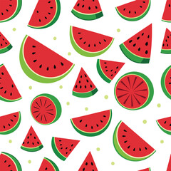 watermelon seamless pattern white background.