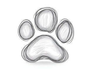 Abstract paw print sketch
