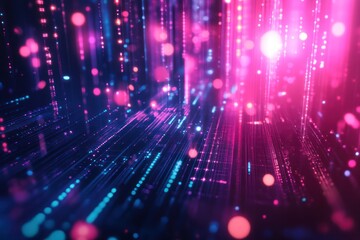 Fototapeta premium Colorful digital abstract background with glowing lights