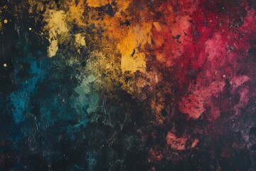 Colorful grunge grainy outer space background.