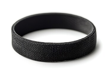 Black Fabric Strap on White Background