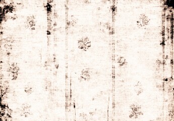 Fototapeta premium Vintage Floral Pattern Showing Age and Wear on Fabric Texture Background