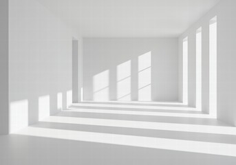 Obraz premium Bright White Room with Sunlight Streaming Through Windows and Doorways