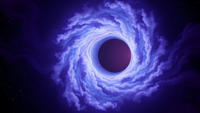 Abstract Cosmic Galaxy: Vibrant Swirling Nebula with Mystical Digital Art of Starry Night and Blackhole Vortex