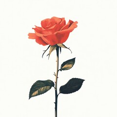 Rose flower design red.