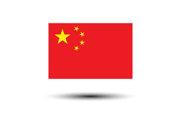 China flag official colors and proportion digital vector illustration