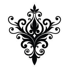 abstract floral ornament silhouette vector.