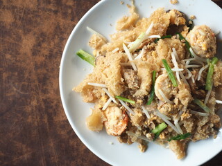 top view stir fried fish maw