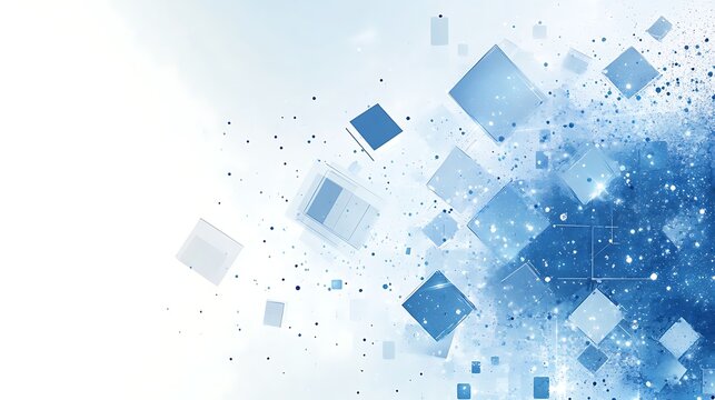 Abstract Digital Squares in Motion - Powered by Adobe