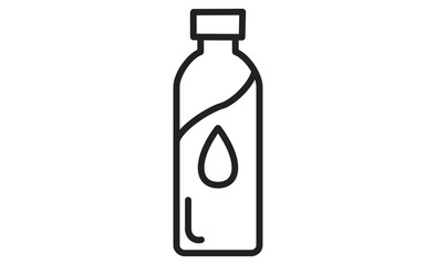 水分補給を表すペットボトルのシンプルな線画アイコン