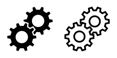 Gear icon set. flat illustration of vector icon on white background