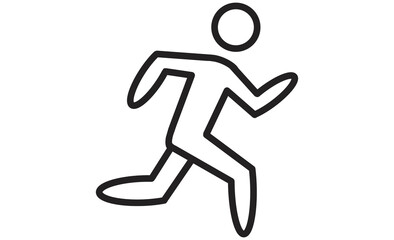  マラソンのシンプルな線画アイコン
