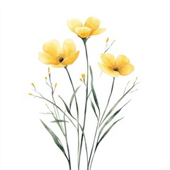 Aesthetic spring flower flowers art illustration.
