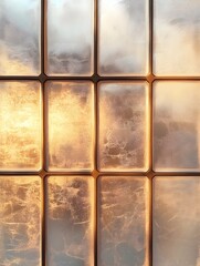 Warm Metallic Windowpane Minimalist Textured Composition with Delicate Effect