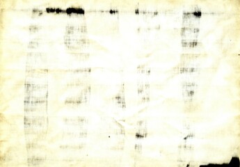 Wrinkled Linen Fabric Showing Aged Texture with Dark Ink Stains