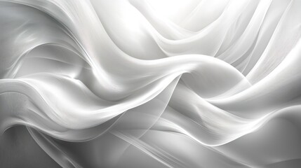 Obraz premium Elegant Flowing White Fabric with Soft Light and Smooth Texture