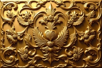 Embossed Golden Pattern – Elegant Low-Relief Decorative Design