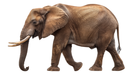 Majestic elephant walking gracefully in a natural habitat with lush greenery