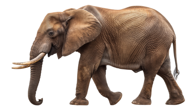 Majestic elephant walking gracefully in a natural habitat with lush greenery