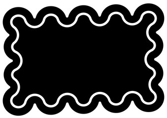 黒い額縁風の四角いモコモコしたフレーム背景