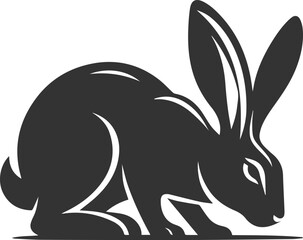 Rabbit sniffing the air cautiously animal silhouette