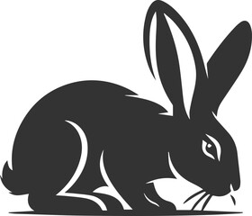 Obraz premium Rabbit sniffing the air cautiously animal silhouette