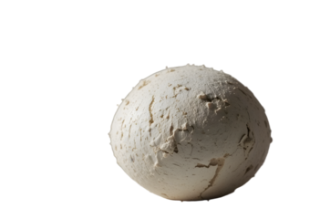 textured white sphere with transparent background, abstract object png cutout