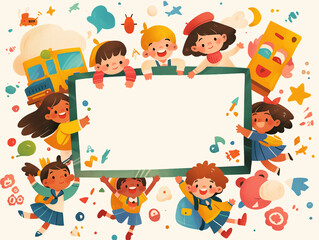 Fototapeta premium school children frame
